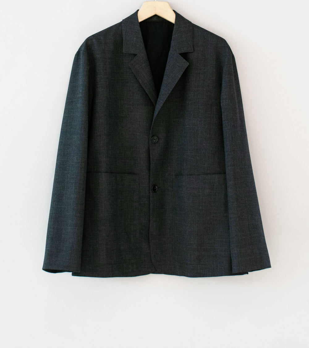 Margaret Howell 'Patch Pocket Blazer' (Charcoal Crisp Wool Plainweave)