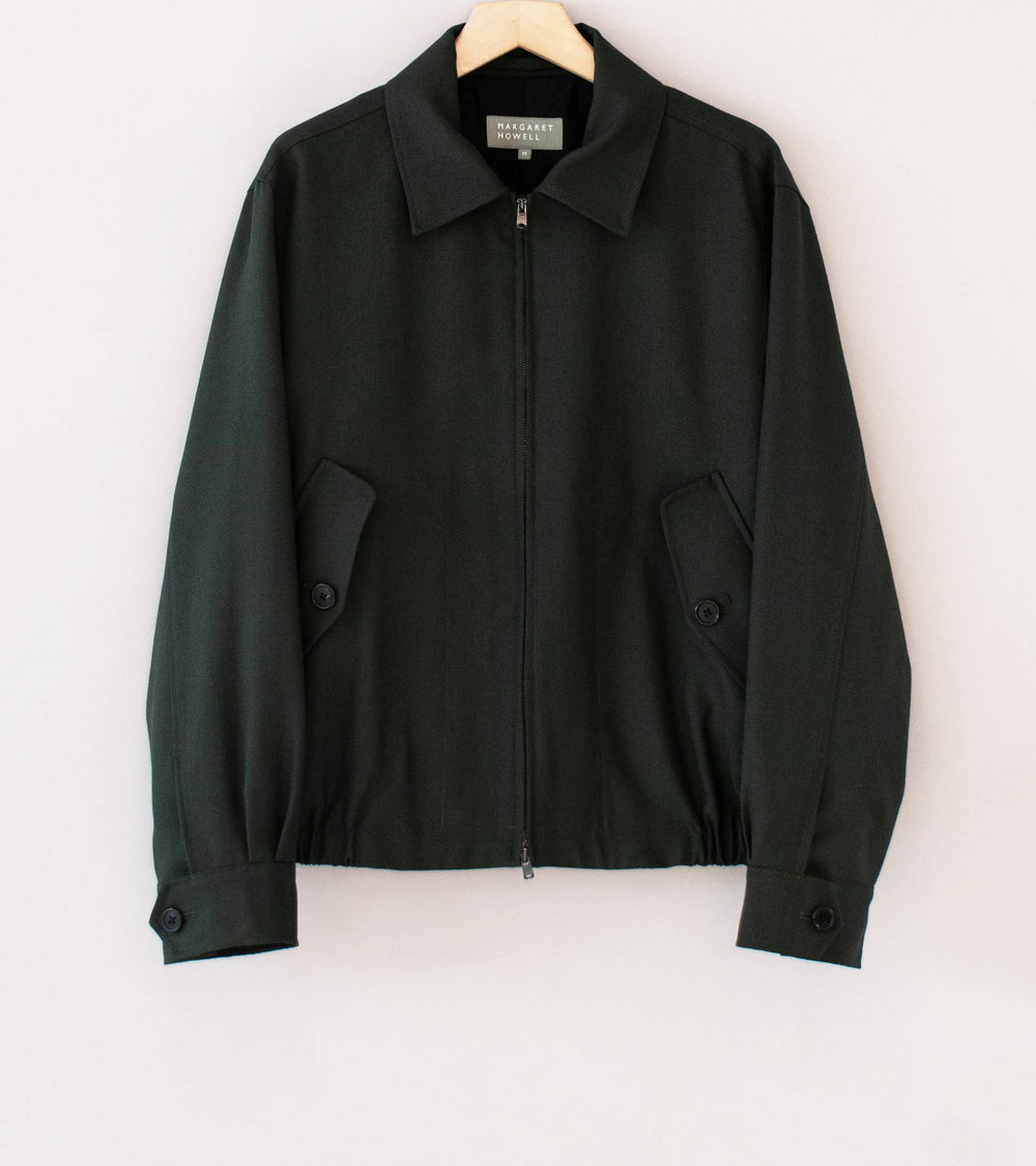 Margaret Howell 'Zip Through Bomber Jacket' (Pewter Double Twisted Wool)