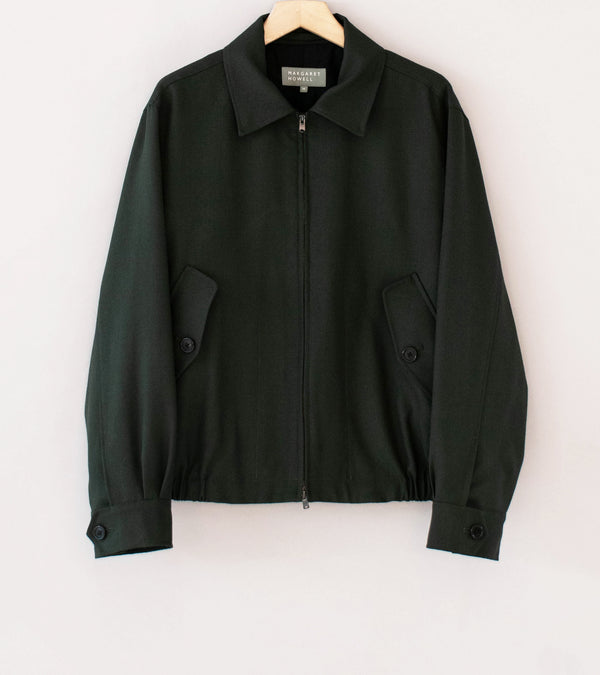 Margaret Howell 'Zip Through Bomber Jacket' (Pewter Double Twisted Wool)