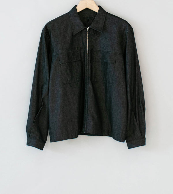 Lady White Co 'Joliet Zip Shirt' (Black Chambray)