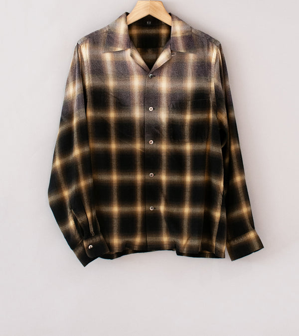 Taiga Takahashi 'Lot. 101 Open Collar Shirt' (Bleached Beige Plaid)