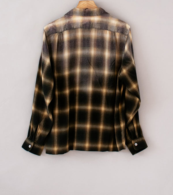 Taiga Takahashi 'Lot. 101 Open Collar Shirt' (Bleached Beige Plaid)