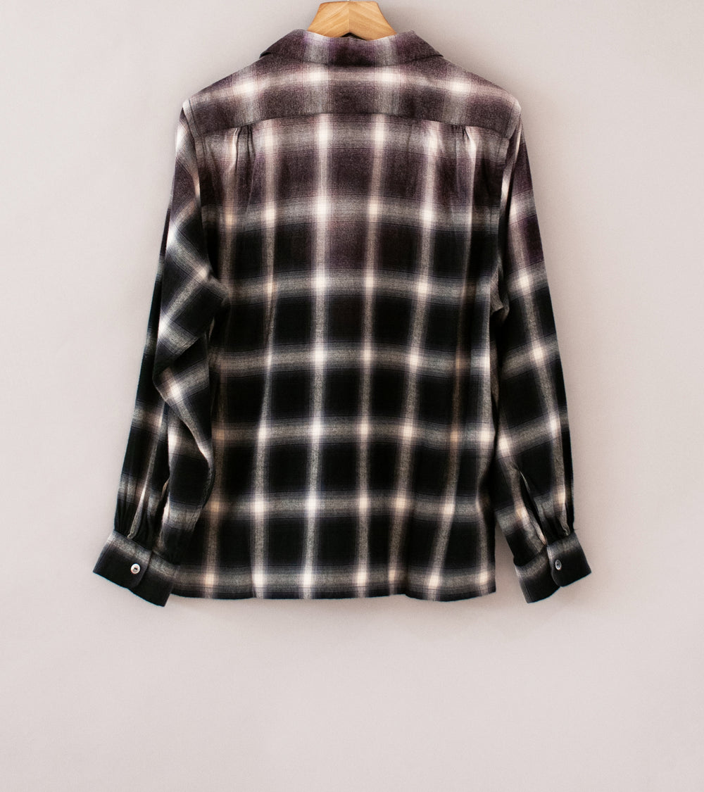 Taiga Takahashi 'Lot. 101 Open Collar Shirt' (Bleached Gray Plaid)