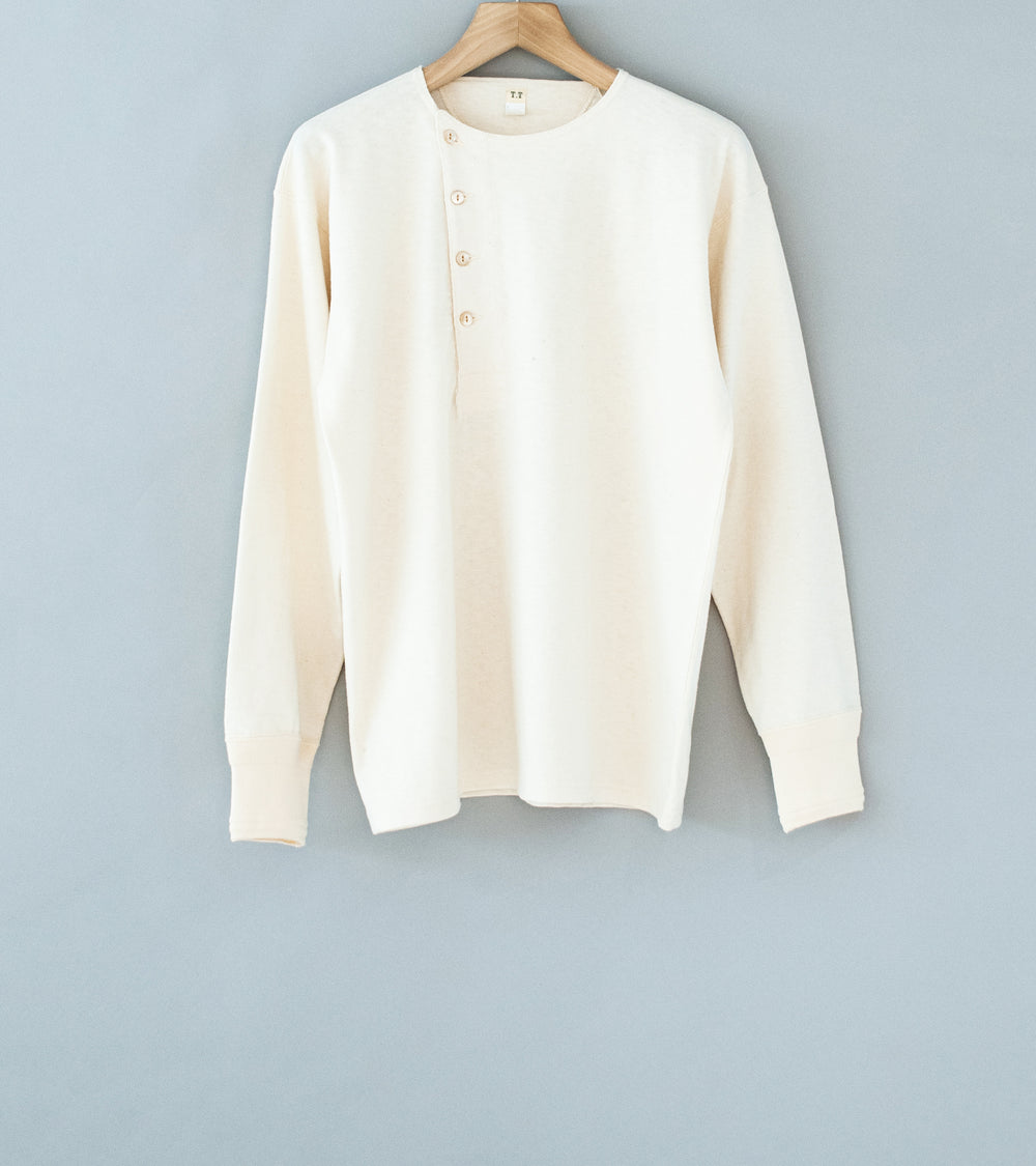 Taiga Takahashi 'Lot. 618 Side Henley Neck Shirt' (Ivory)