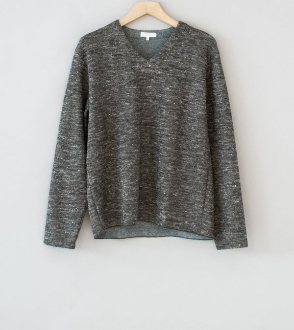 Lady White Co 'Linen Wool V-Neck' (Brown Melange)
