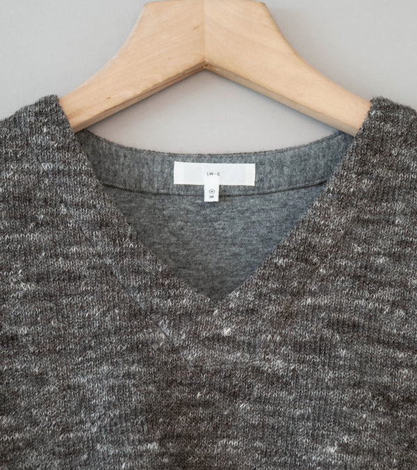 Lady White Co 'Linen Wool V-Neck' (Brown Melange)