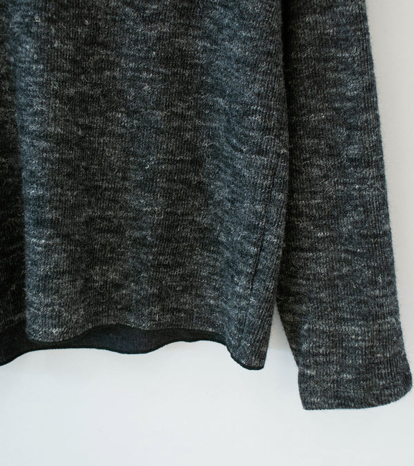 Lady White Co 'Linen Wool V-Neck' (Black Melange)
