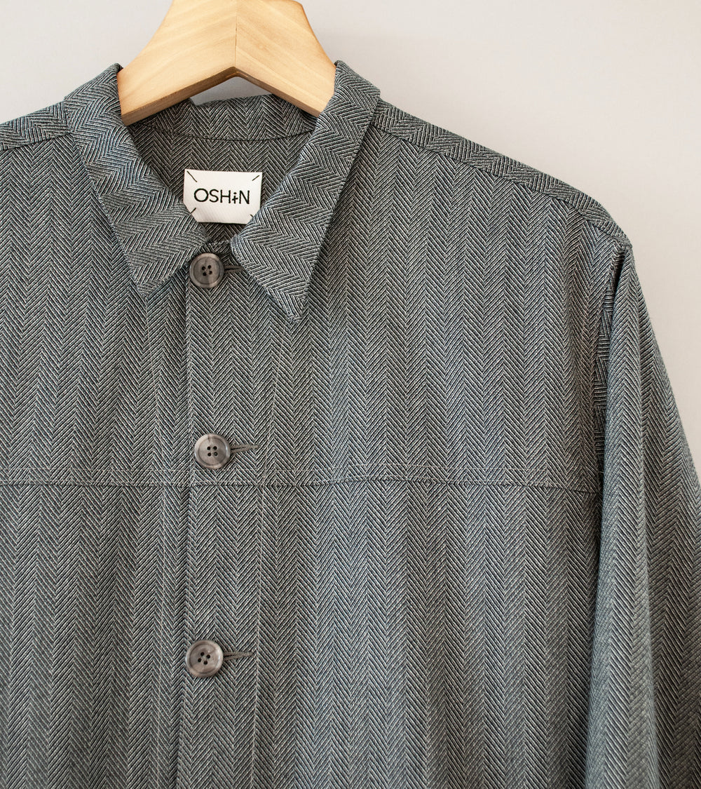 Oshin 'The Jimmy Cliff Jacket' (Grey Linen Herringbone Wool)