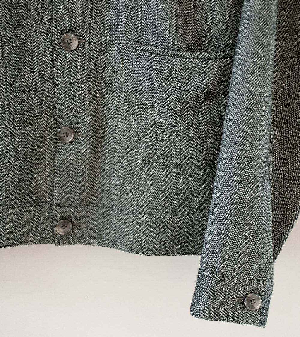 Oshin 'The Jimmy Cliff Jacket' (Grey Linen Herringbone Wool)