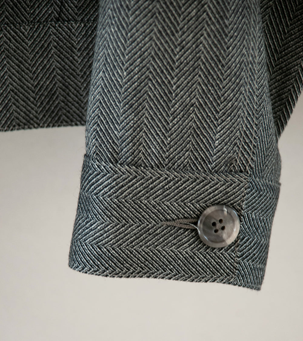 Oshin 'The Jimmy Cliff Jacket' (Grey Linen Herringbone Wool)