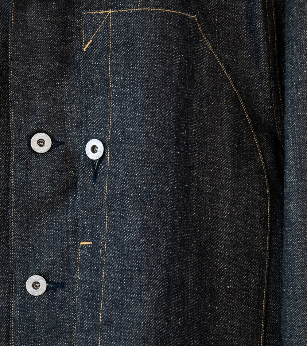 Taiga Takahashi 'Lot. 715 French Navy Mechanic Jacket' (Raw Indigo)