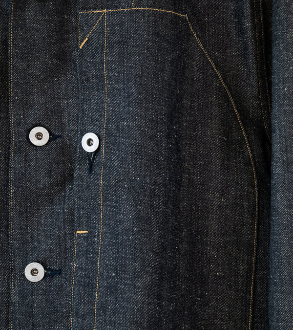 Taiga Takahashi 'Lot. 715 French Navy Mechanic Jacket' (Raw Indigo)