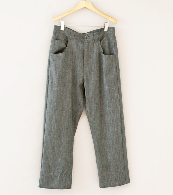 Oshin 'The JR Trouser' (Grey Linen Herringbone Wool)