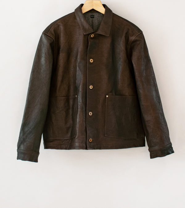 Taiga Takahashi 'Lot. 804 Leather Jacket 1930'S' (Mud Dyed Brown)