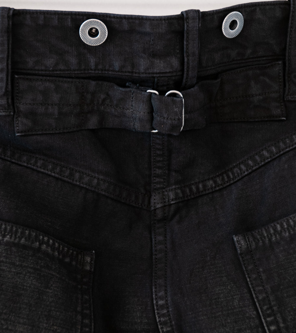 Taiga Takahashi 'Lot. 209 Buckle Backed Trousers' (Damaged Sumi Dyed Black)
