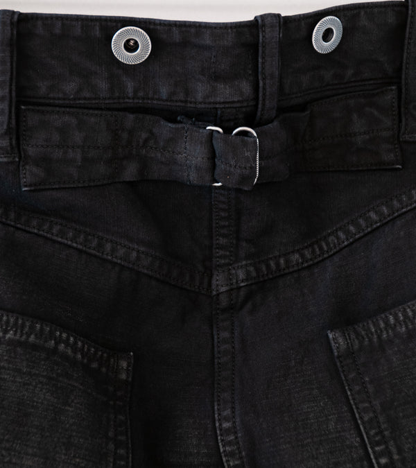 Taiga Takahashi 'Lot. 209 Buckle Backed Trousers' (Damaged Sumi Dyed Black)