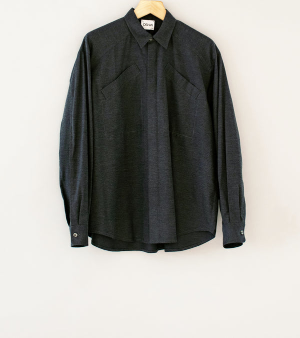 Oshin 'The Montana Shirt' (Grey Wool Twill)