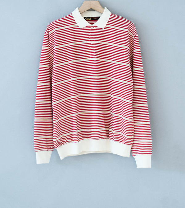 Gurank 'LS Border Polo Shirts' (Red)