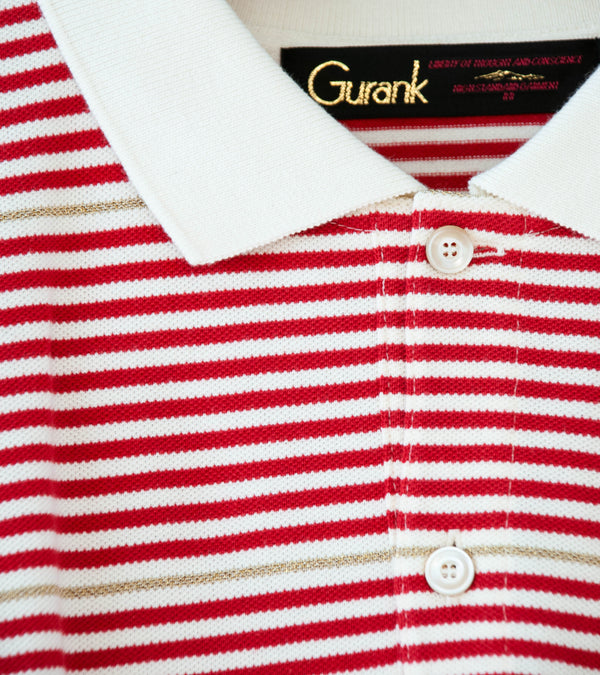 Gurank 'LS Border Polo Shirts' (Red)