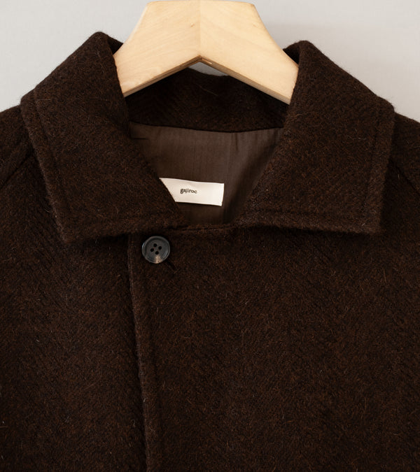 Gajiroc 'Alpaca Wool Raglan Coat' (Brown)