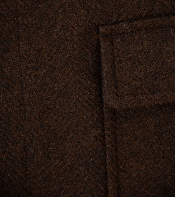 Gajiroc 'Alpaca Wool Raglan Coat' (Brown)