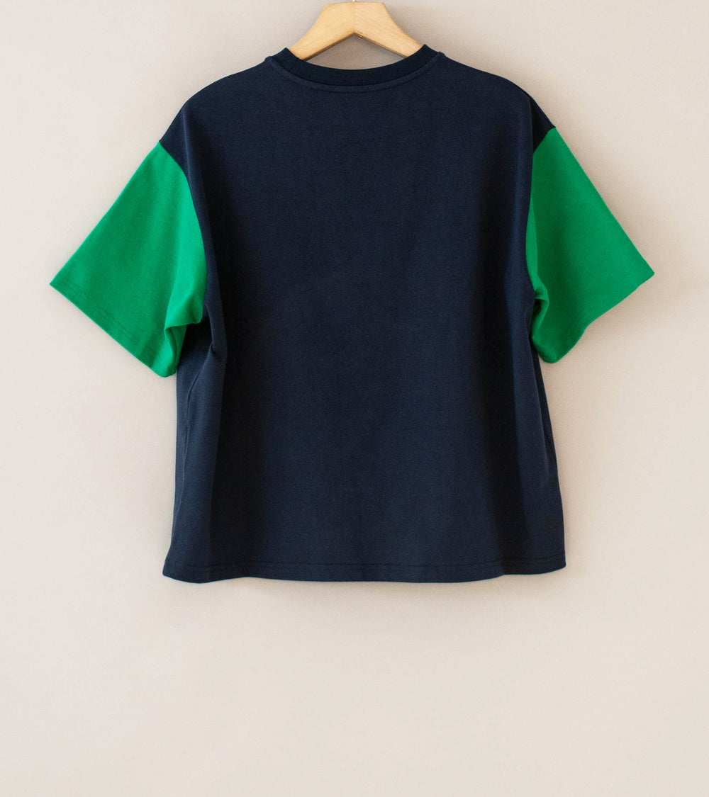 LII 'Contrast Sleeve Tee' (Navy Green)