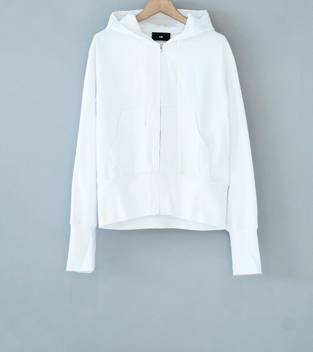 LII 'Wide Band Zip Hoodie' (White)