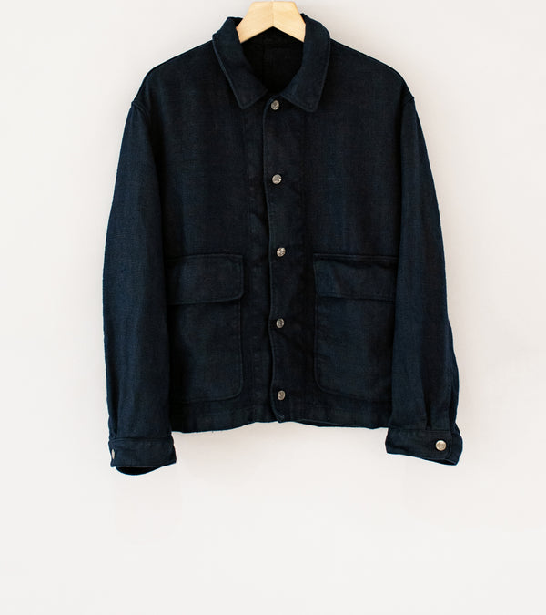 James Coward 'Replica Jacket' (Overdyed Indigo Belgian Linen)