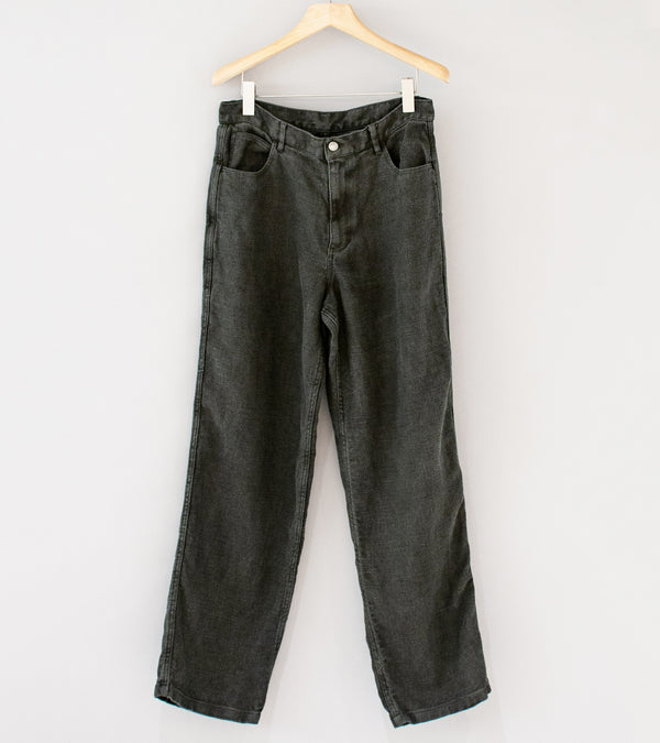 James Coward 'Set Up Pants' (Overdyed Charcoal Belgian Linen)