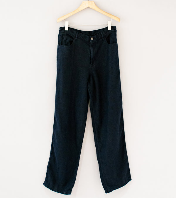 James Coward 'Set Up Pants' (Overdyed Indigo Belgian Linen)