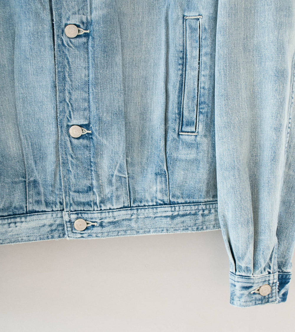 Auralee 'Faded Selvedge Light Denim Blouson' (Light Indigo)