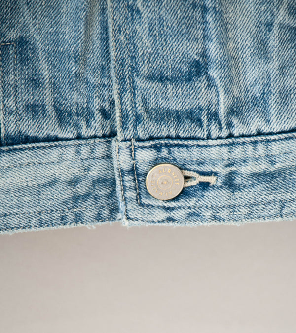 Auralee 'Faded Selvedge Light Denim Blouson' (Light Indigo)