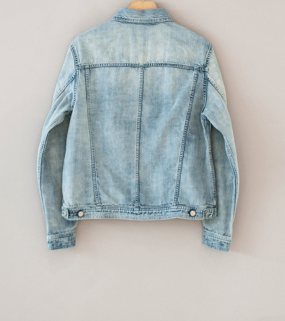 Auralee 'Faded Selvedge Light Denim Blouson' (Light Indigo)
