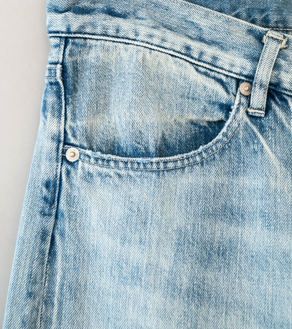 Auralee 'Faded Selvedge Light Denim Pants' (Light Indigo)