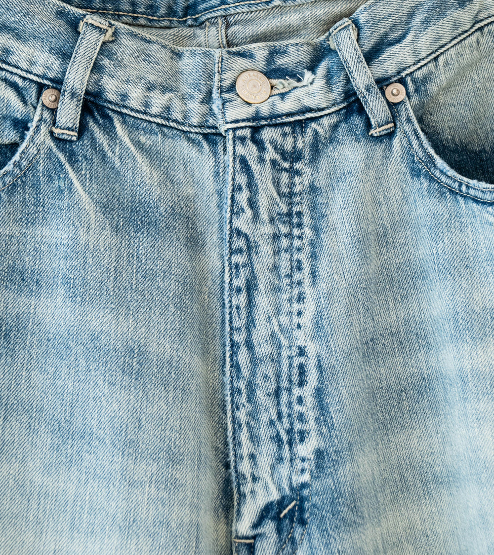 Auralee 'Faded Selvedge Light Denim Pants' (Light Indigo)