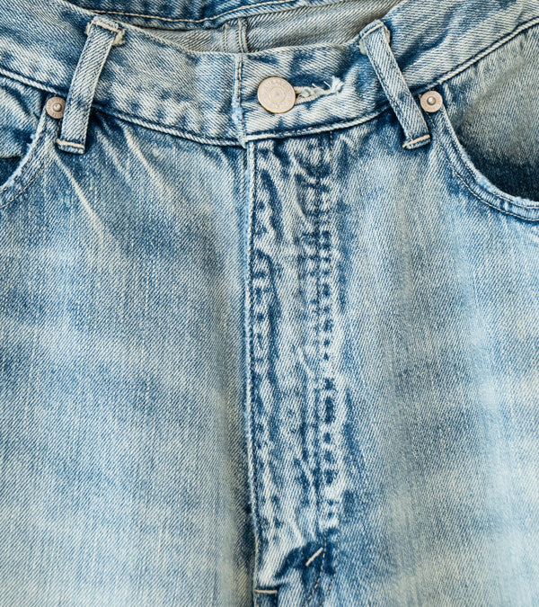Auralee 'Faded Selvedge Light Denim Pants' (Light Indigo)