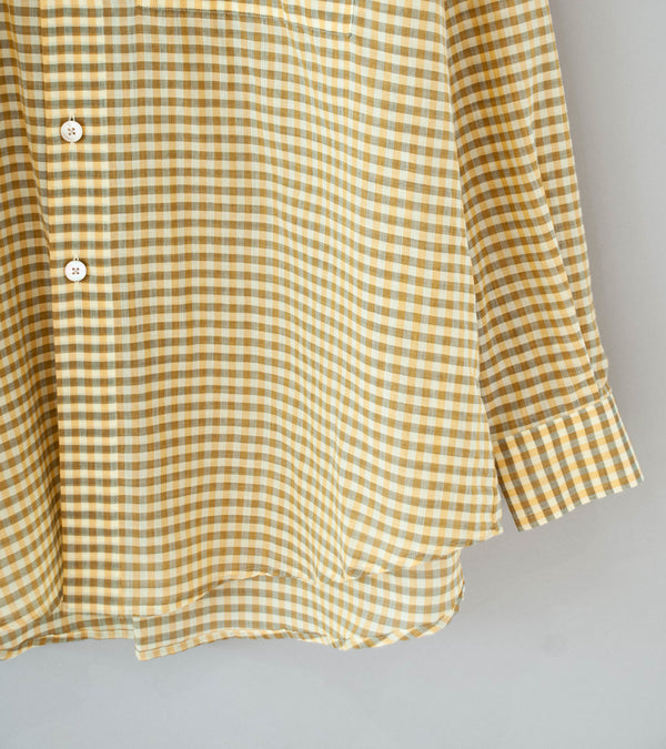 Auralee 'Airy Light Cotton Check Big Shirt' (Mustard Gingham Check)
