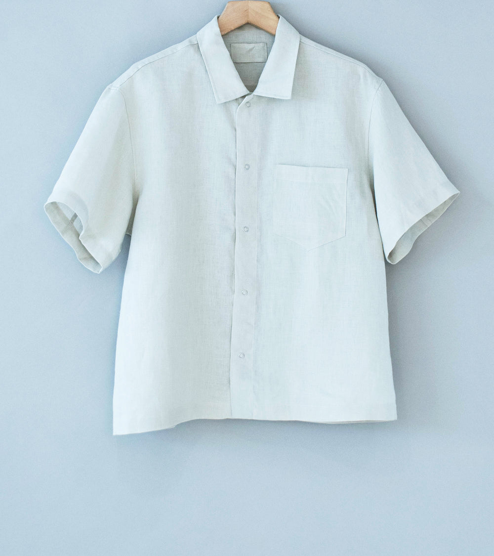 James Coward 'Sundown Shirt' (Light Grey Lightweight Belgian Linen)