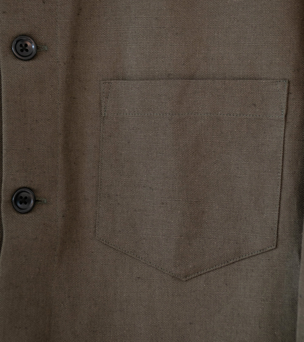 James Coward 'Travail Shirt' (Coffee Grounds Belgian Linen)