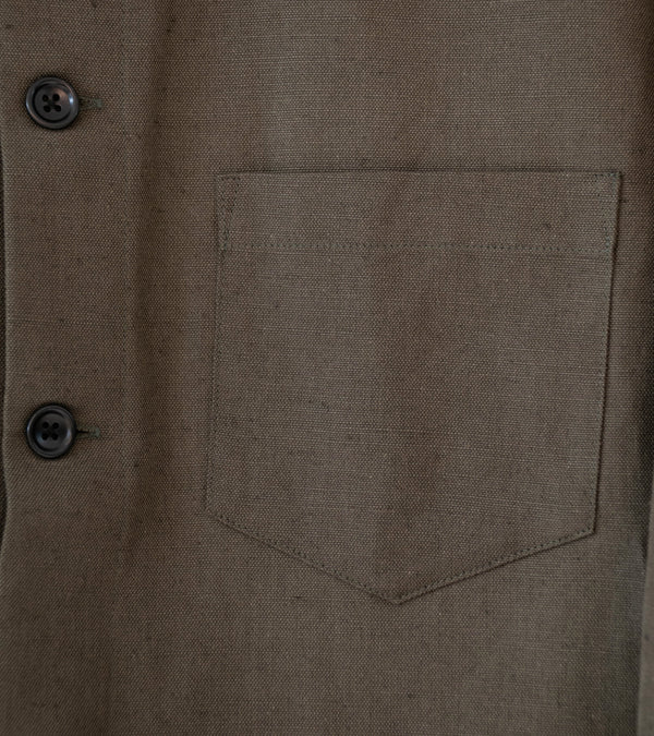 James Coward 'Travail Shirt' (Coffee Grounds Belgian Linen)