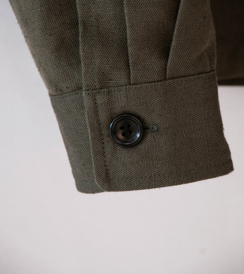James Coward 'Travail Shirt' (Coffee Grounds Belgian Linen)