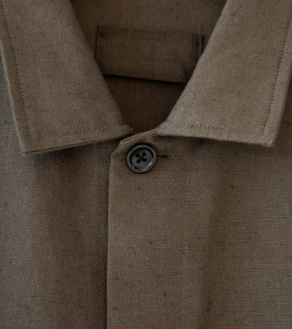 James Coward 'Travail Shirt' (Coffee Grounds Belgian Linen)