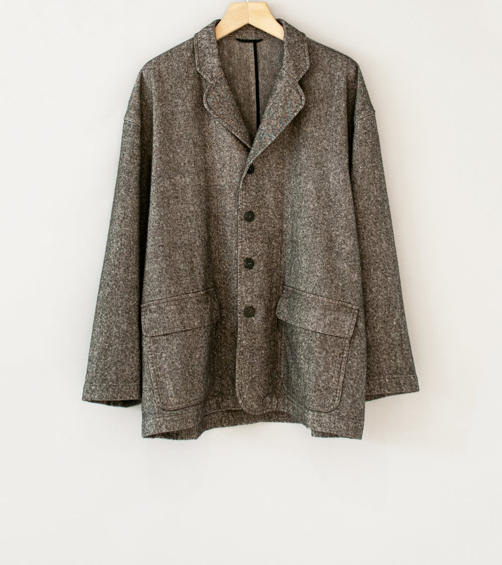 Cale 'Linen Wool Heavy Garment Dye Jacket' (Gray Brown)