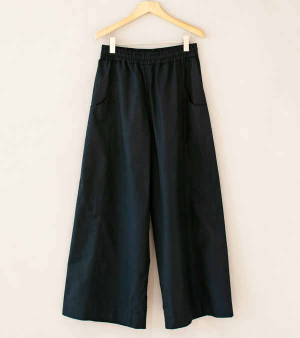 Nicholas Daley 'Wide Leg Trouser' (Navy Cotton Nylon))