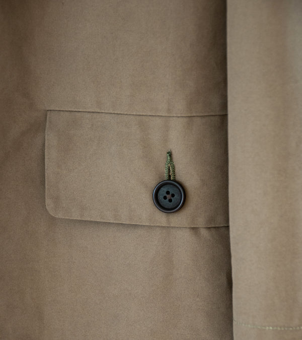 Evan Kinori 'Big Coat' (Dark Khaki Dry Waxed Cotton)