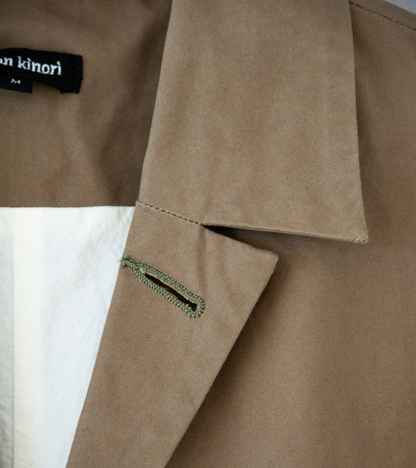 Evan Kinori 'Big Coat' (Dark Khaki Dry Waxed Cotton)