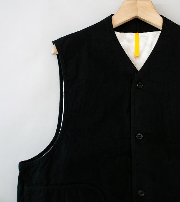 MAN-TLE 'R19 D5 Down Shield Vest' (Black Wax)