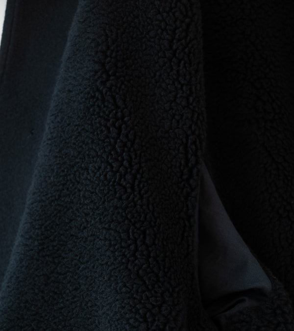 Margaret Howell 'Car Coat' (Black Felted Wool Melton)