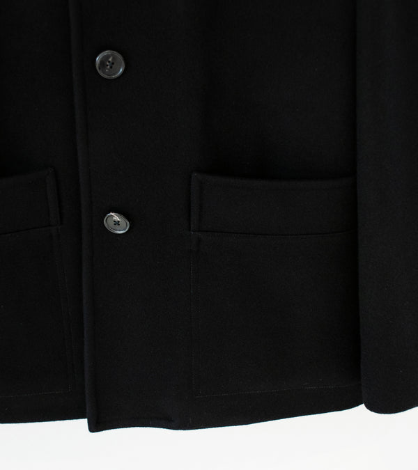 Margaret Howell 'Car Coat' (Black Felted Wool Melton)