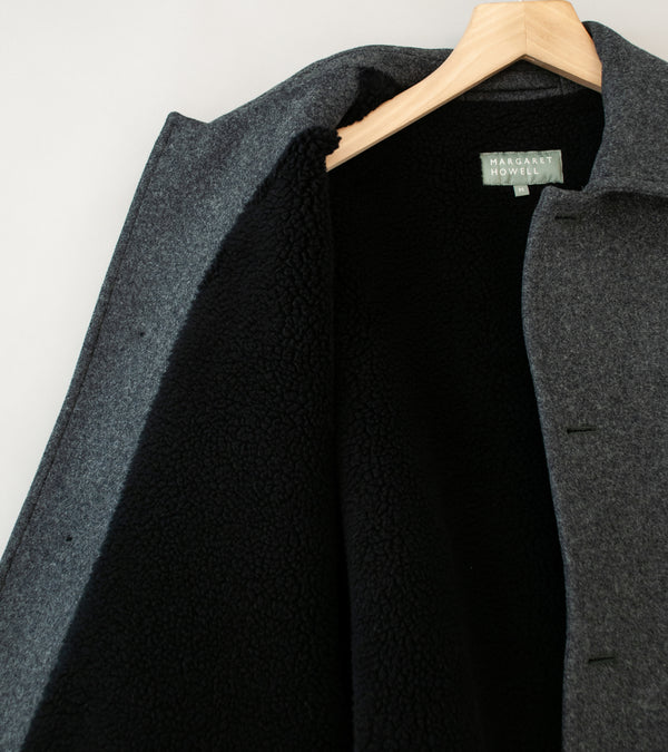 Margaret Howell 'Car Coat' (Charcoal Firm Wool Melton)